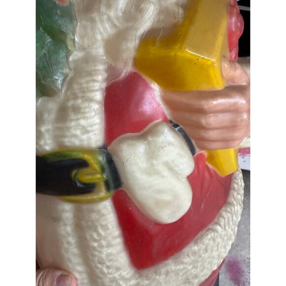 VINTAGE NOMA 1951 PLASTIC ILLUMINATED 30" HIGH CHRISTMAS SANTA BLOW MOLD - Picture 4 of 10